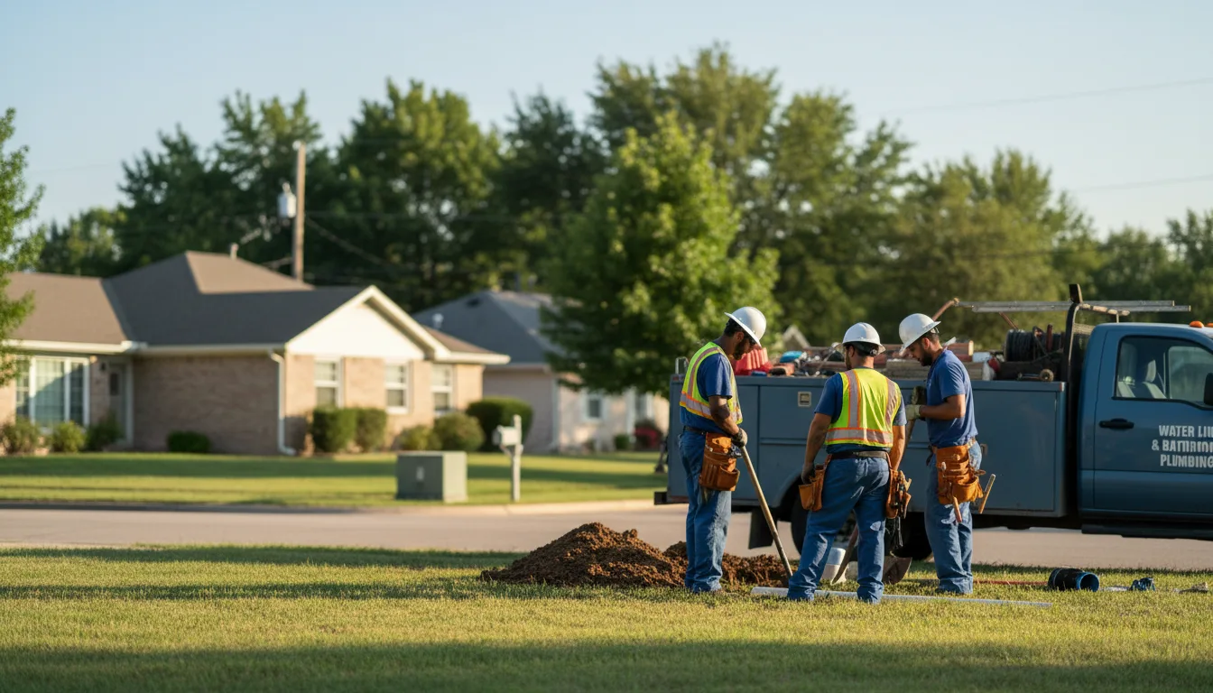 Residential water line and bathroom plumbing service in Lewis Center, OH